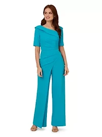 Knit Crepe Asymmetrical Jumpsuit