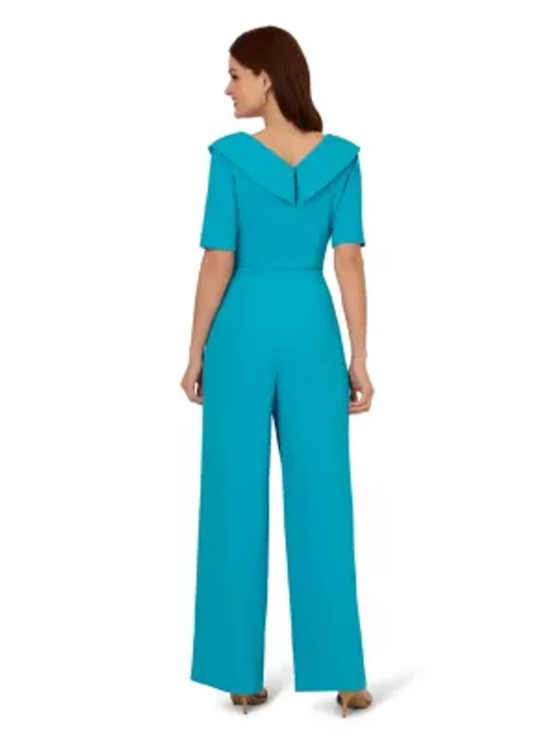 Knit Crepe Asymmetrical Jumpsuit