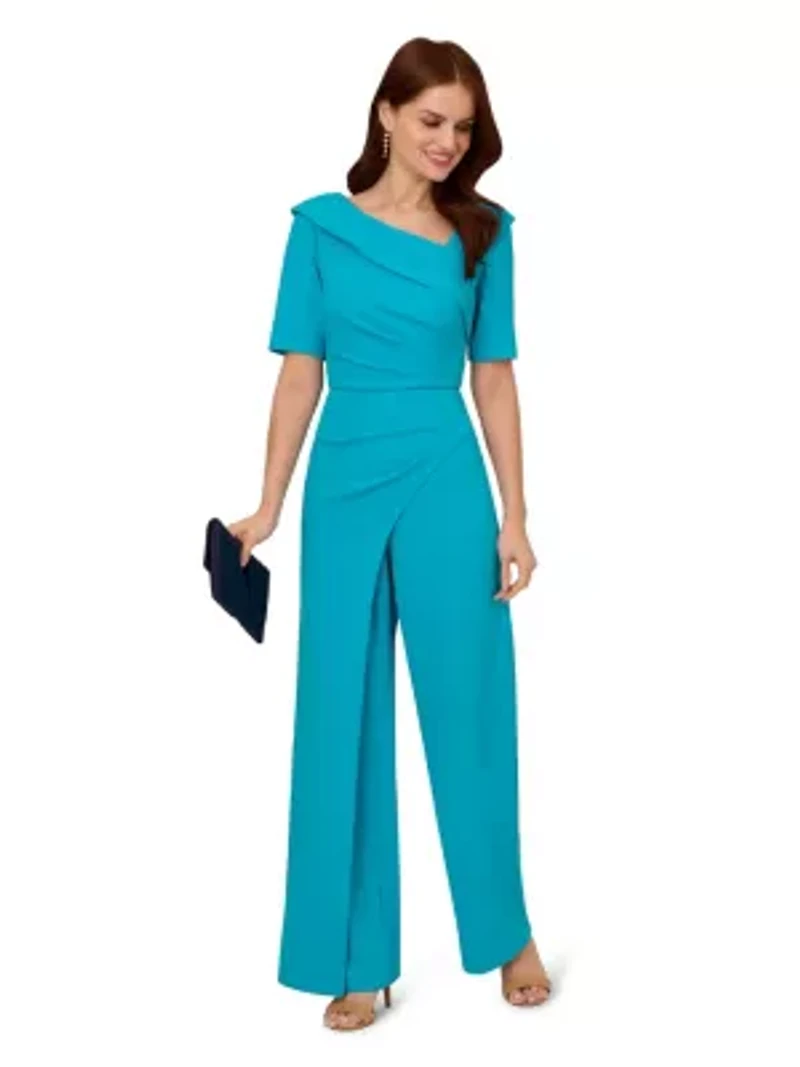 Knit Crepe Asymmetrical Jumpsuit