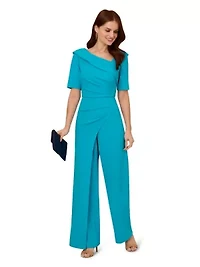 Knit Crepe Asymmetrical Jumpsuit