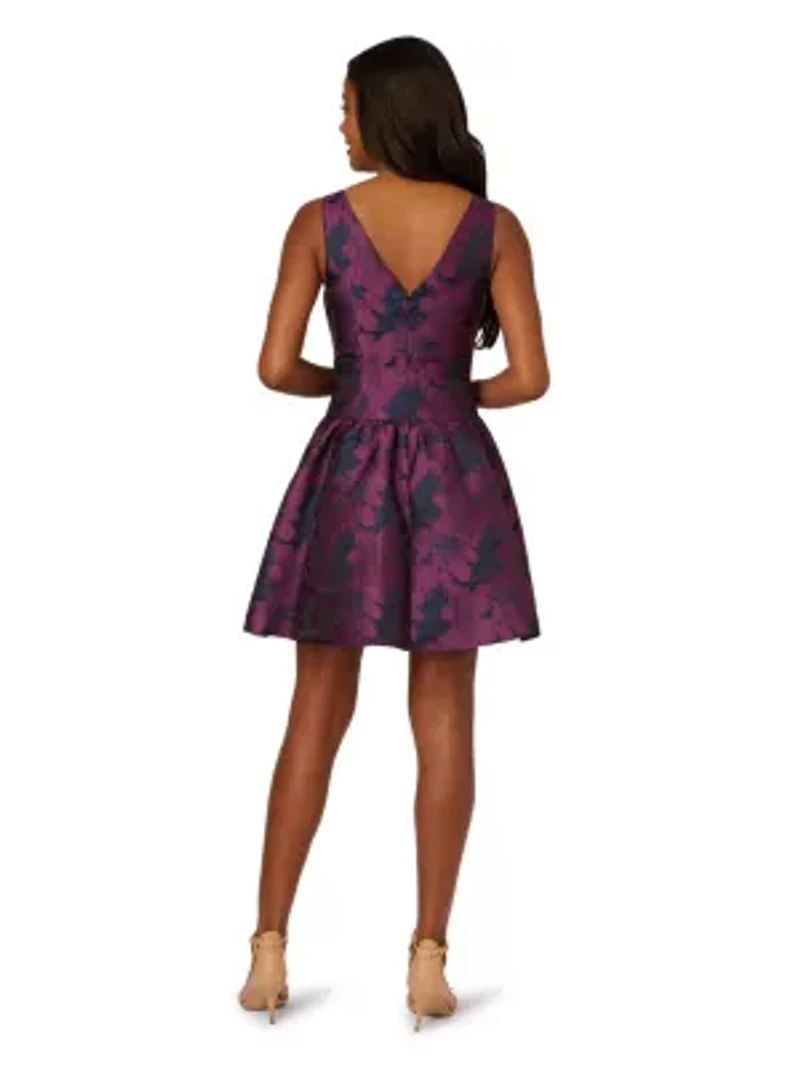 Jacquard Flounce Short Dress
