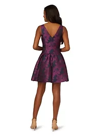 Jacquard Flounce Short Dress