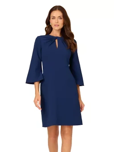 Twist Crepe Sheath Short Dress