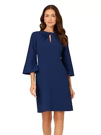 Twist Crepe Sheath Short Dress