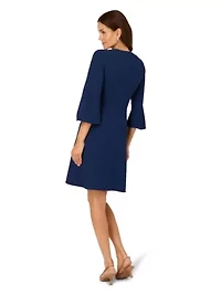 Twist Crepe Sheath Short Dress