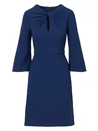 Twist Crepe Sheath Short Dress