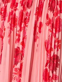 Print Pleat Chiffon Dress