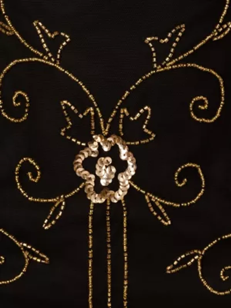 Beaded Illusion Neck Dress
