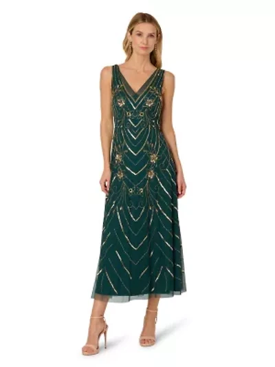 Beaded Mesh Dress