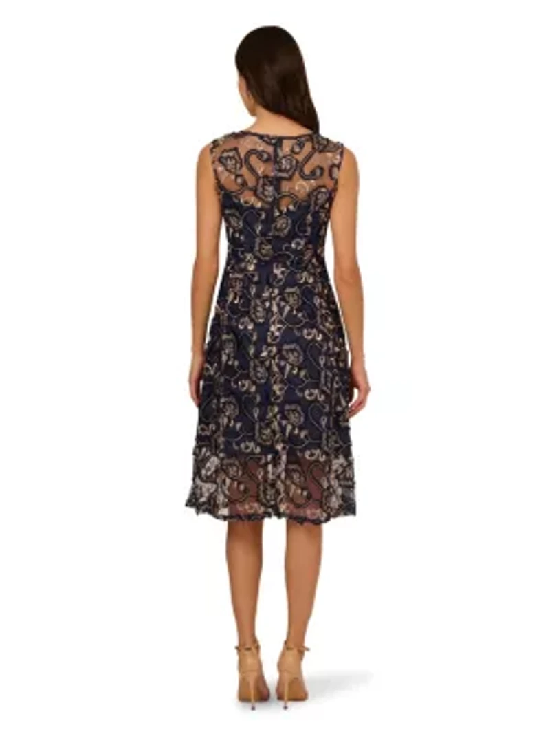 Embroidered Midi Dress