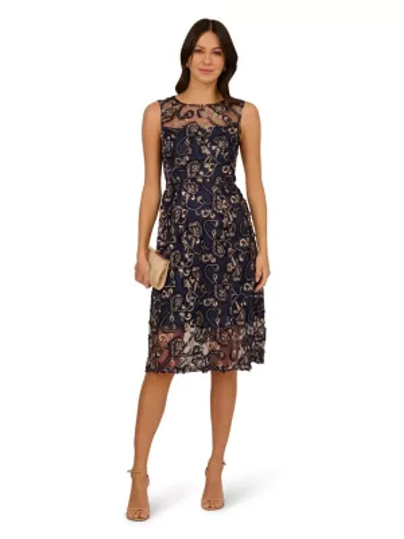 Embroidered Midi Dress