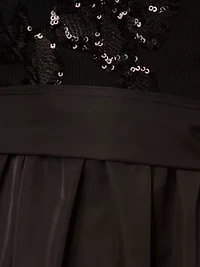 Sequin Combo Taffeta Gown