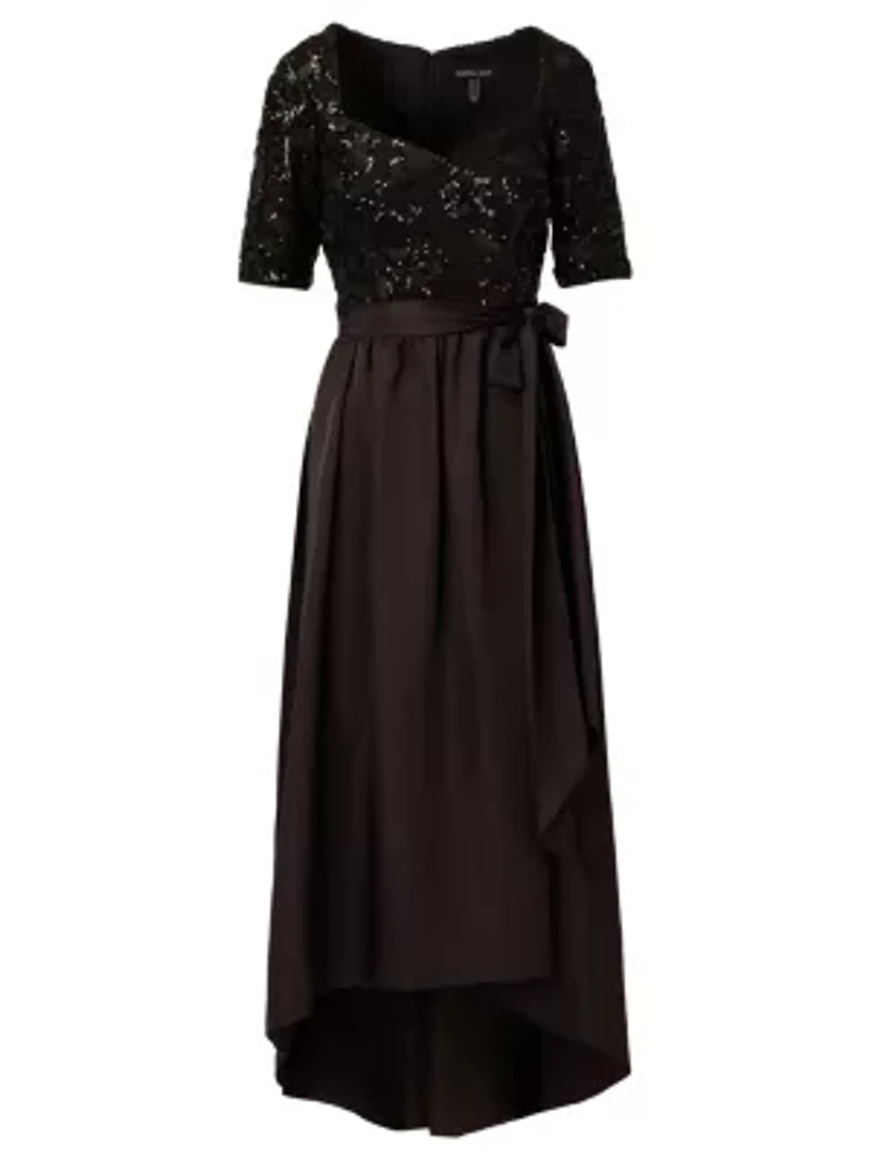 Sequin Combo Taffeta Gown