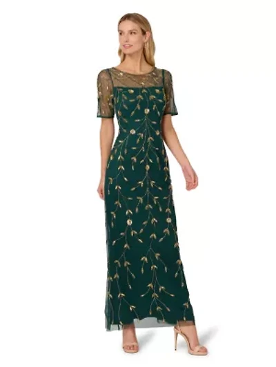 Bead Mesh Long Dress