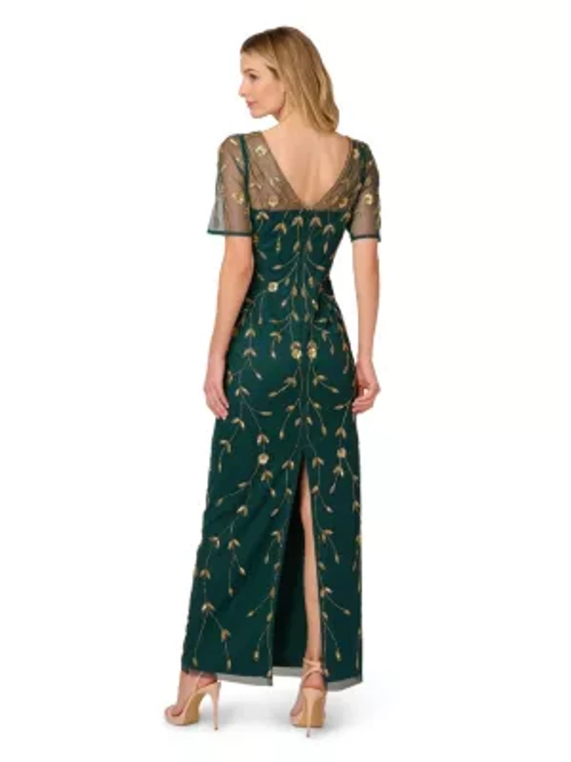 Bead Mesh Long Dress