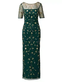 Bead Mesh Long Dress