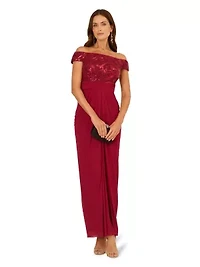 Sequin And Stretch Tulle Gown