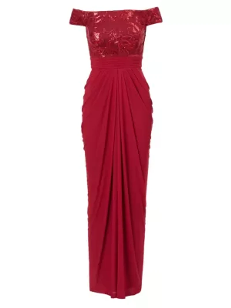 Sequin And Stretch Tulle Gown
