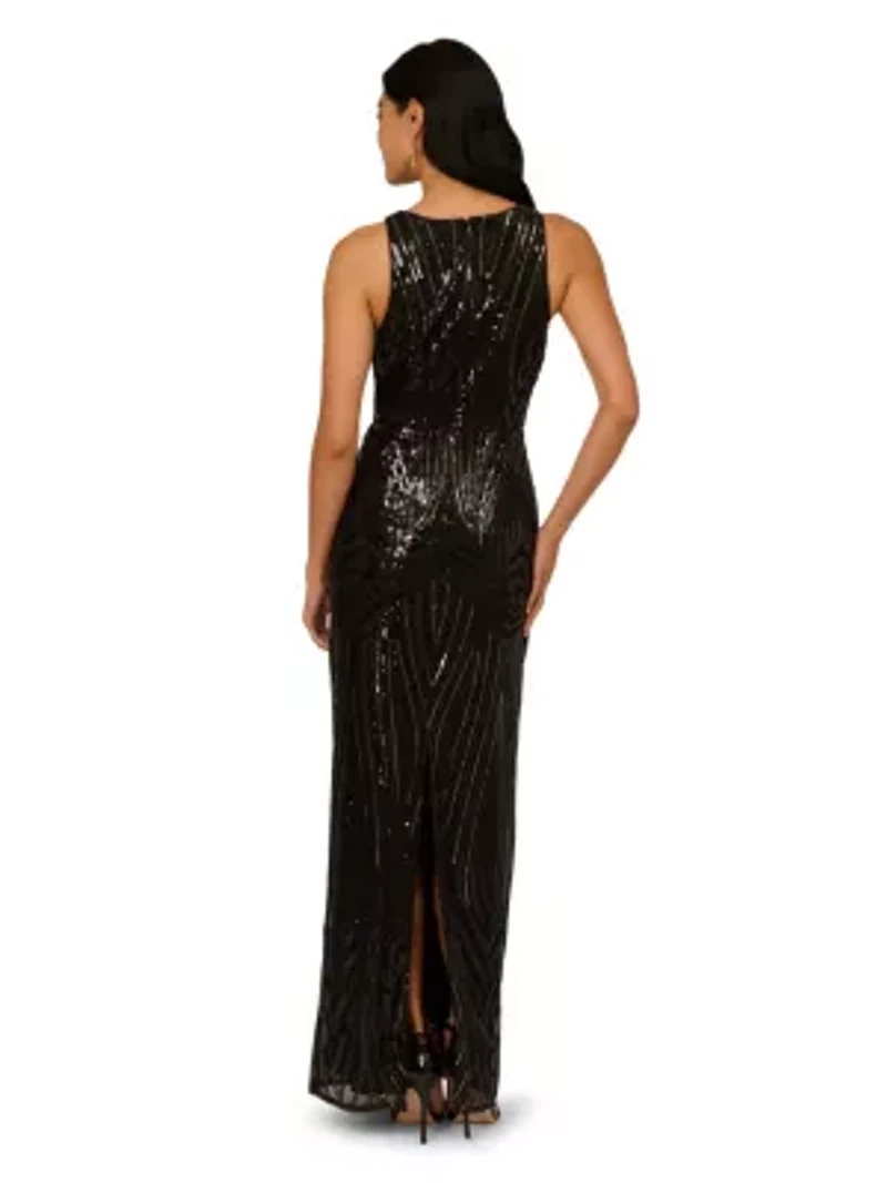 Sequin Halter Gown