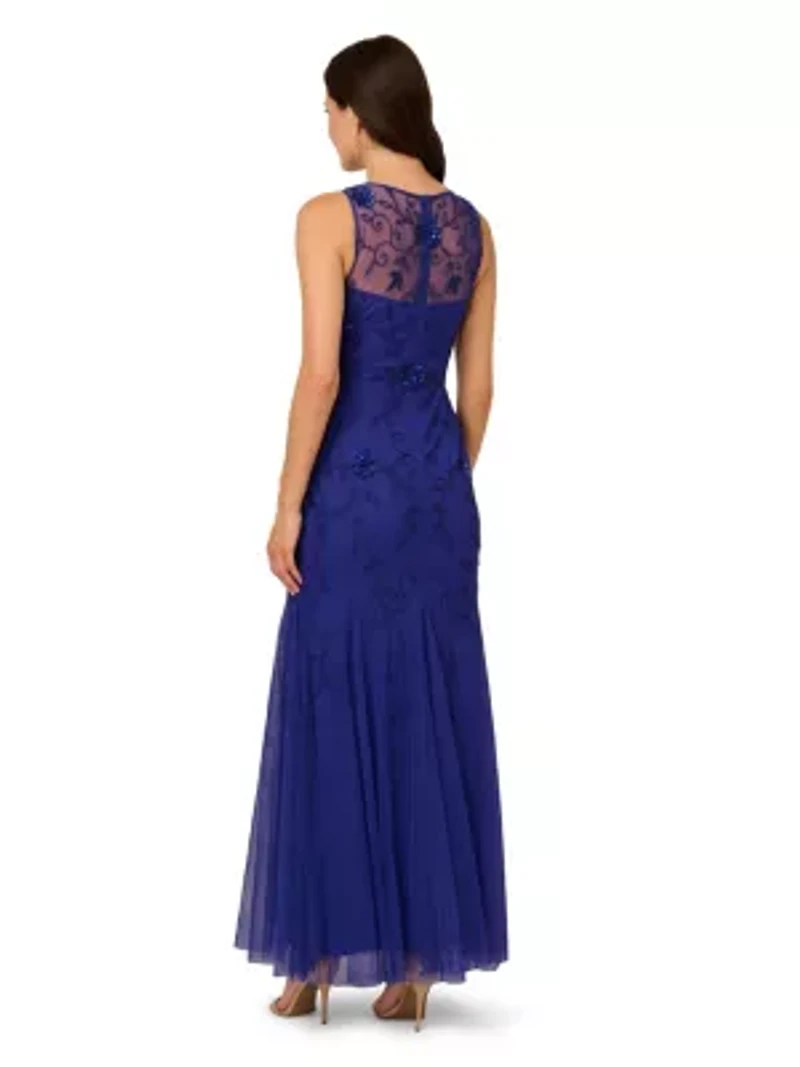 Bead Mesh Long Dress