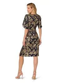 Stretch Jacquard Midi Dress