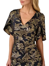 Stretch Jacquard Midi Dress