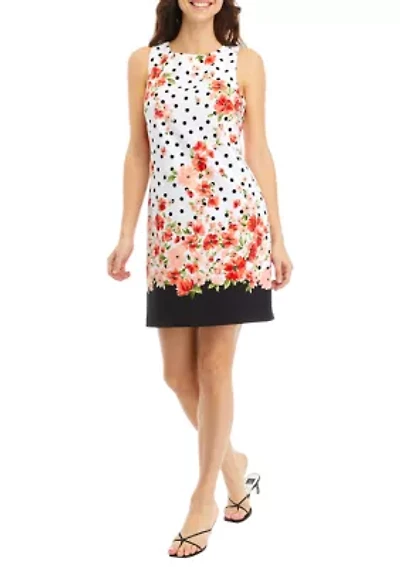 Women's Sleeveless Floral Dot Print Dress