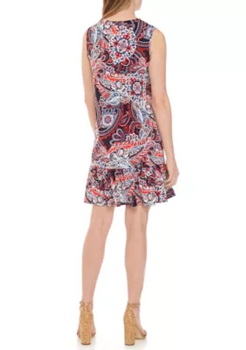 Women's Paisley Flounce Hem Dress