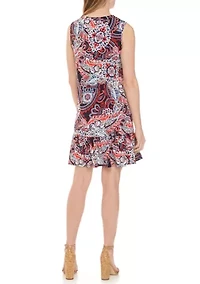 Women's Paisley Flounce Hem Dress