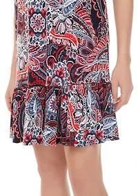Women's Paisley Flounce Hem Dress
