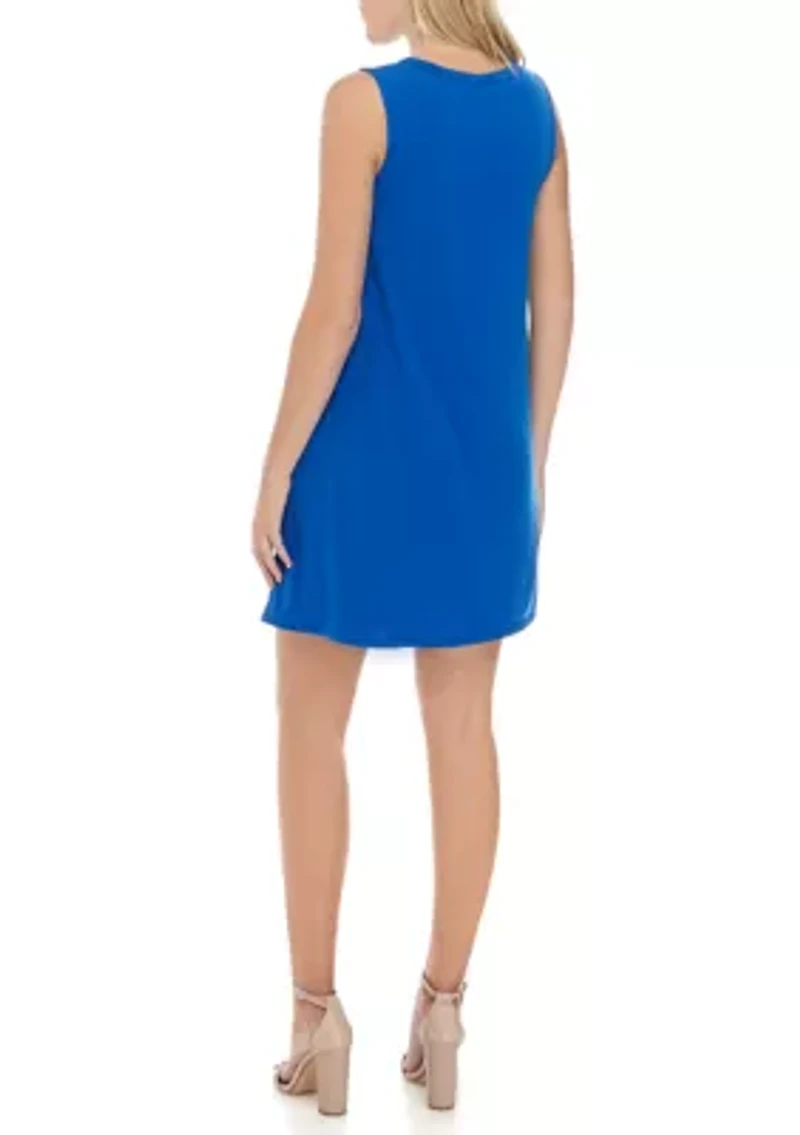 Women's Solid Cut Out A Line Dress
