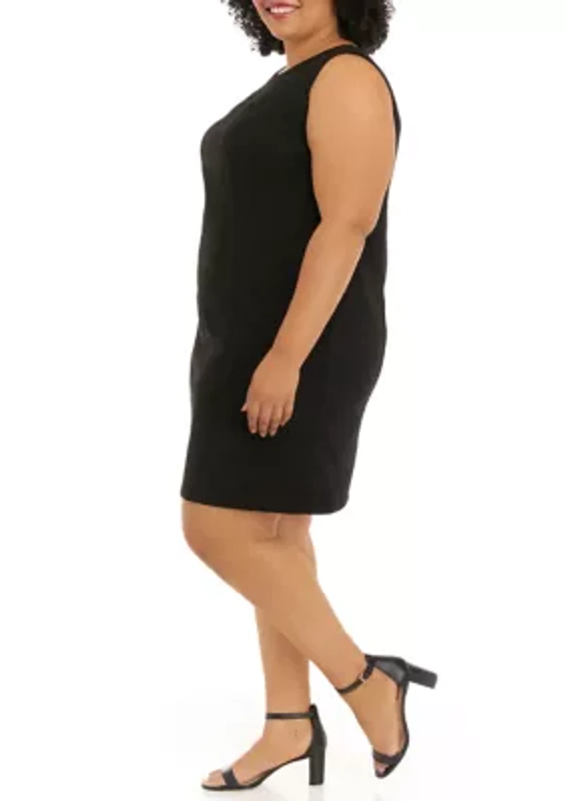 Plus Sleeveless Scuba Crepe Sheath Dress