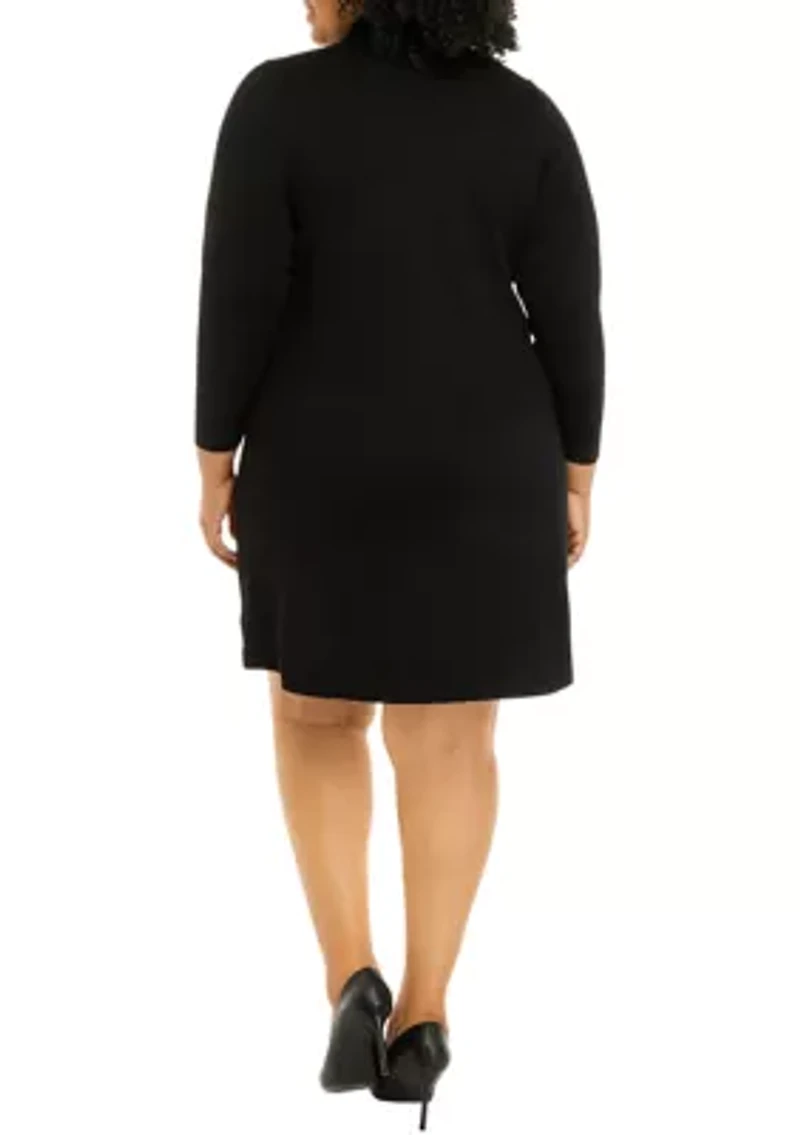 Plus Long Sleeve Fit & Flare Sweater Dress