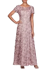 Rosette Gown with Sequin