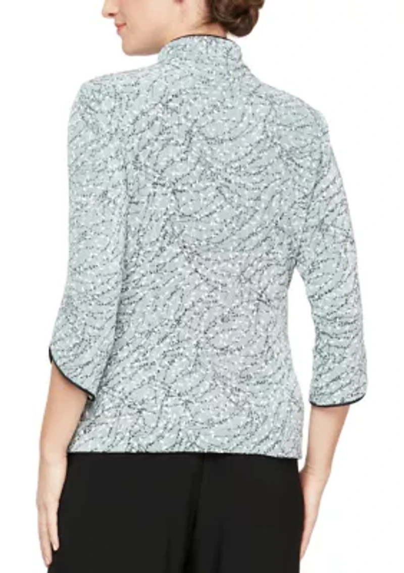 Textured Mandarin Neck Glitter Knit Twinset