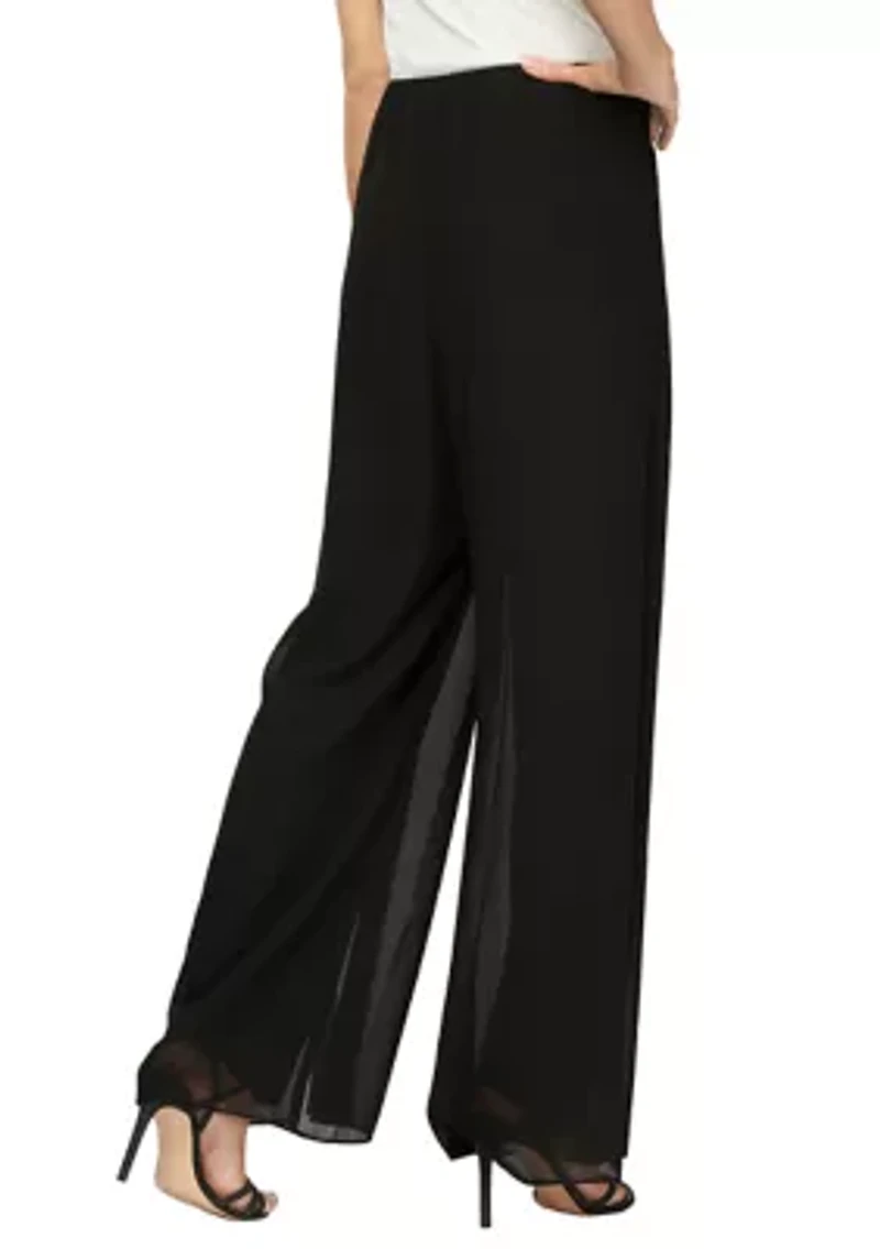 Women's Sheer Straight Leg Overlay Pants