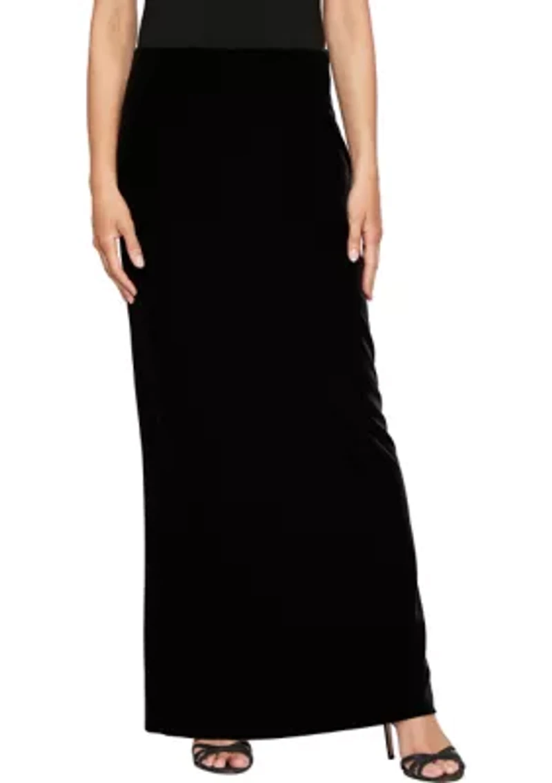 Women's Long Velvet Skirt with Fishtail Back