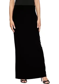 Women's Long Velvet Skirt with Fishtail Back
