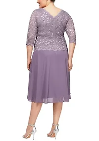 Plus Tea-Length Dress