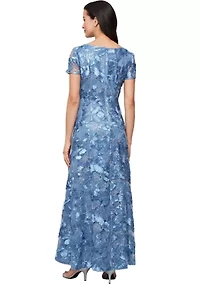 Women's Long Soutache A-Line Dress