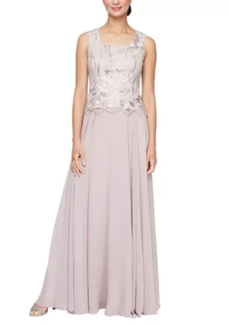 Women's 3/4 Sleeve Embroidered Dress and Jacket Set