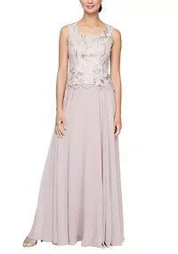 Women's 3/4 Sleeve Embroidered Dress and Jacket Set