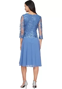 Women's Midi Embroidered Mock Dress