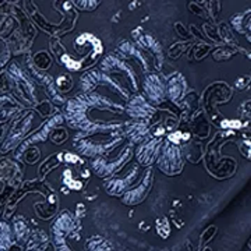 Women's Midi Embroidered Tulle Mock Jacket Dress