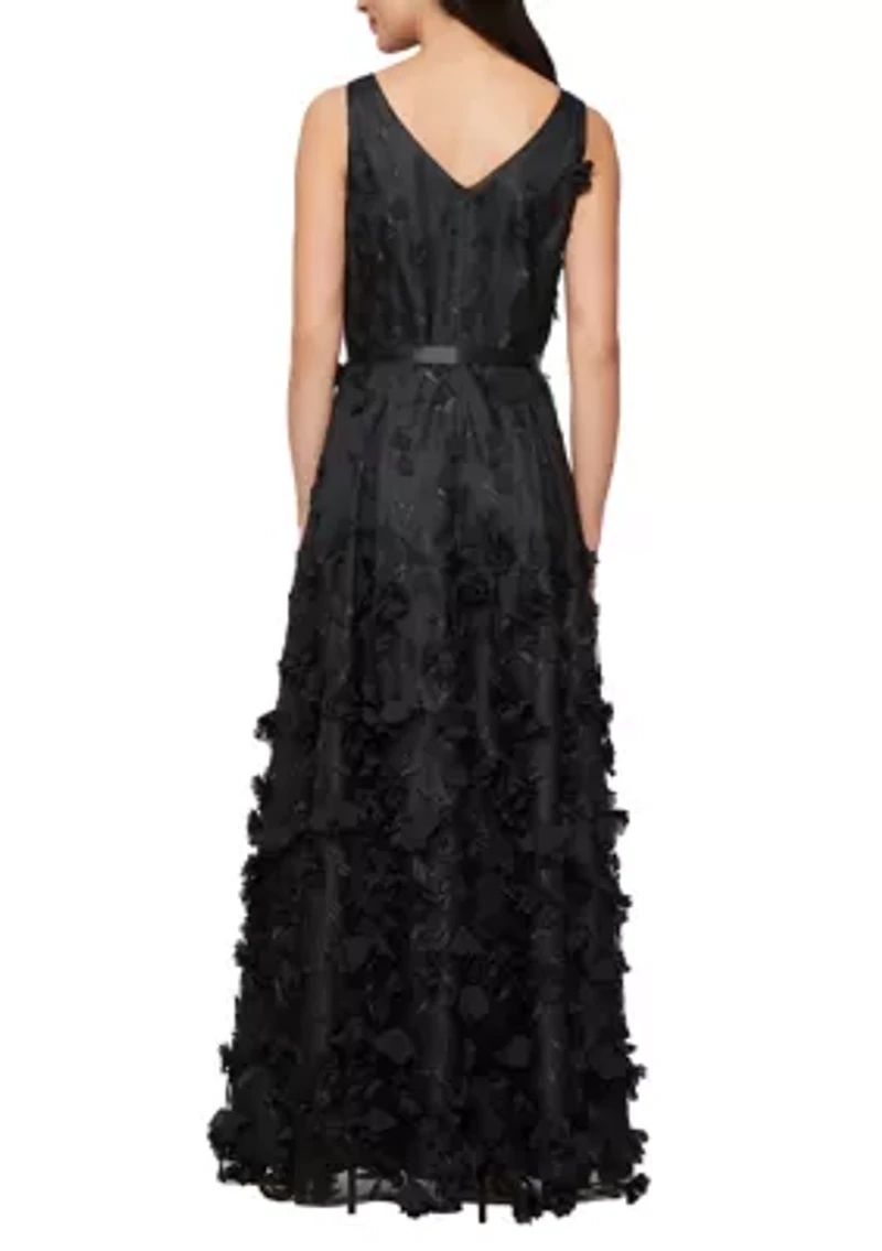 Women's Sleeveless Wide Neck Solid Long Gown