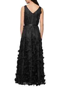 Women's Sleeveless Wide Neck Solid Long Gown