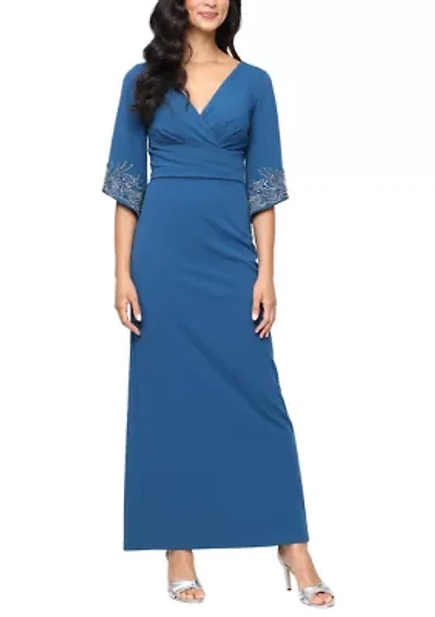Women's 3/4 Stretch Crepe Column Dress