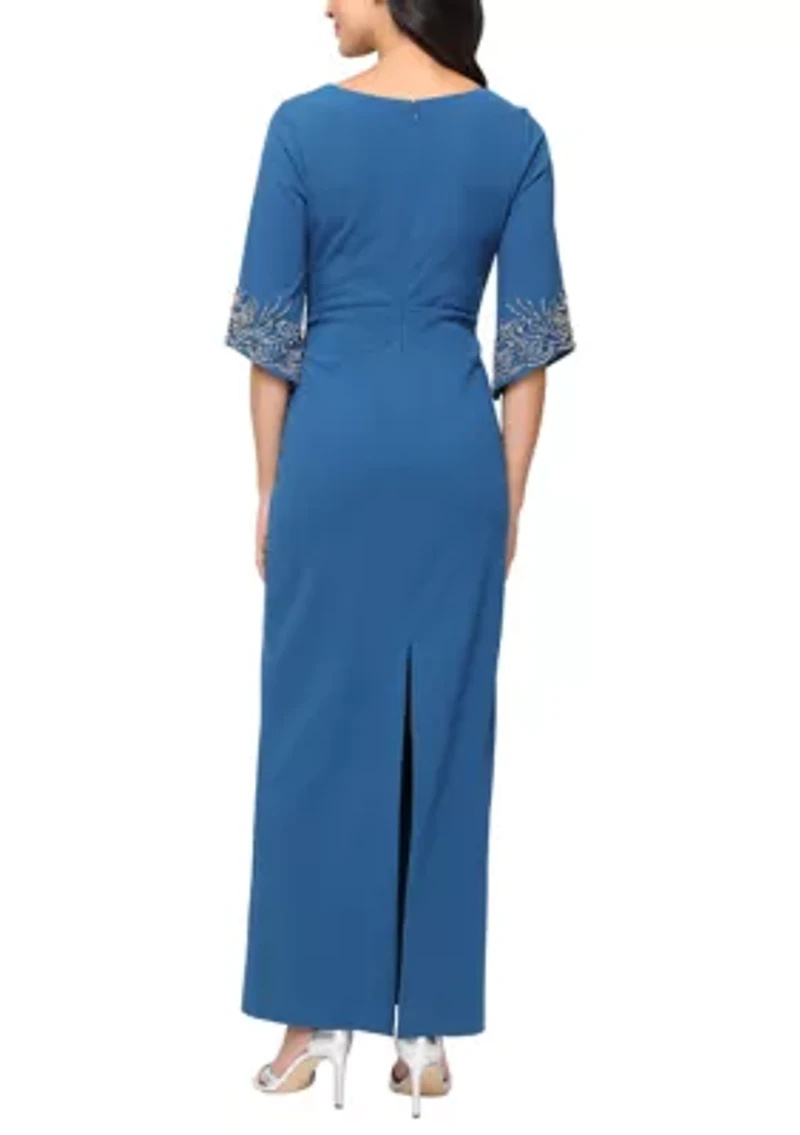 Women's 3/4 Stretch Crepe Column Dress