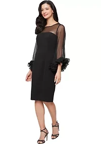 Women's Short Stretch Crepe Sheath Dress