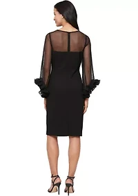 Women's Short Stretch Crepe Sheath Dress